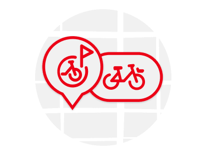 Stationsbasiertes System und Fahrrad Icon